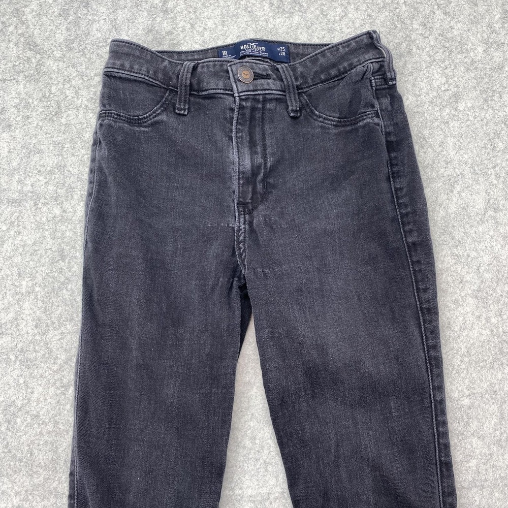 Hollister High-Rise Jean Legging Jeans Juniors 1R (23x25) Charcoal Gray Stretch